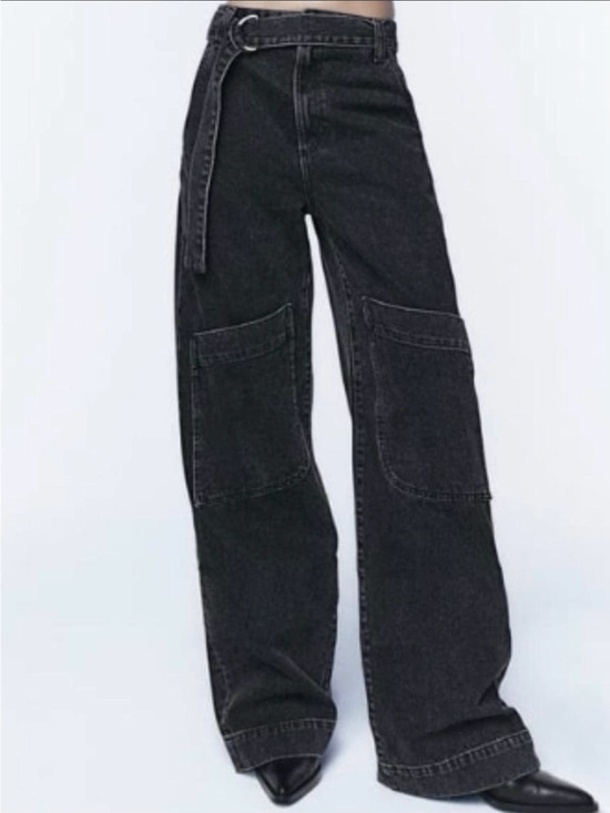Zara Denim - Zara Black Washed wide leg NWOT